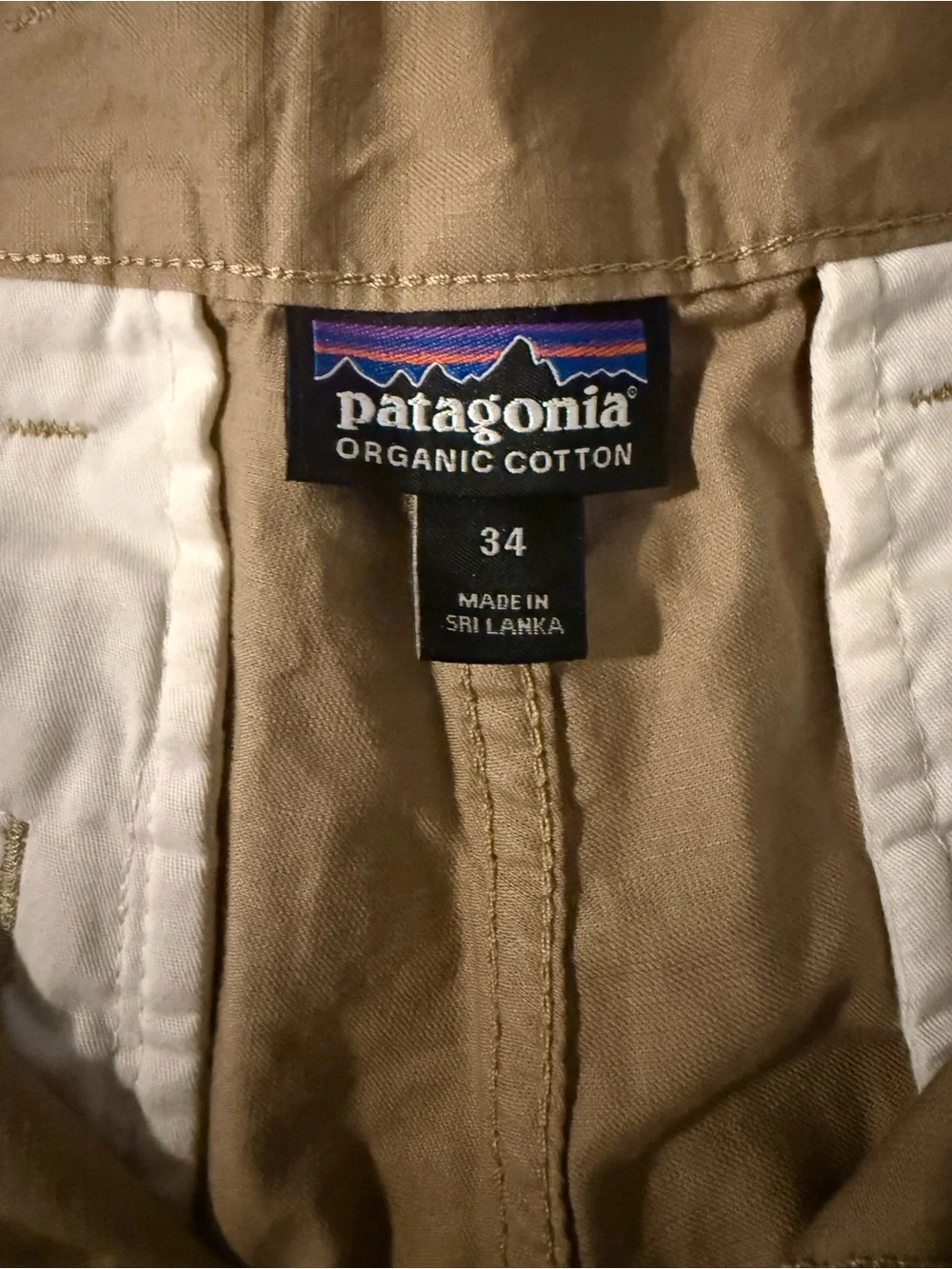 Patagonia shorts Mens 34 waist khaki 6 inch inseam